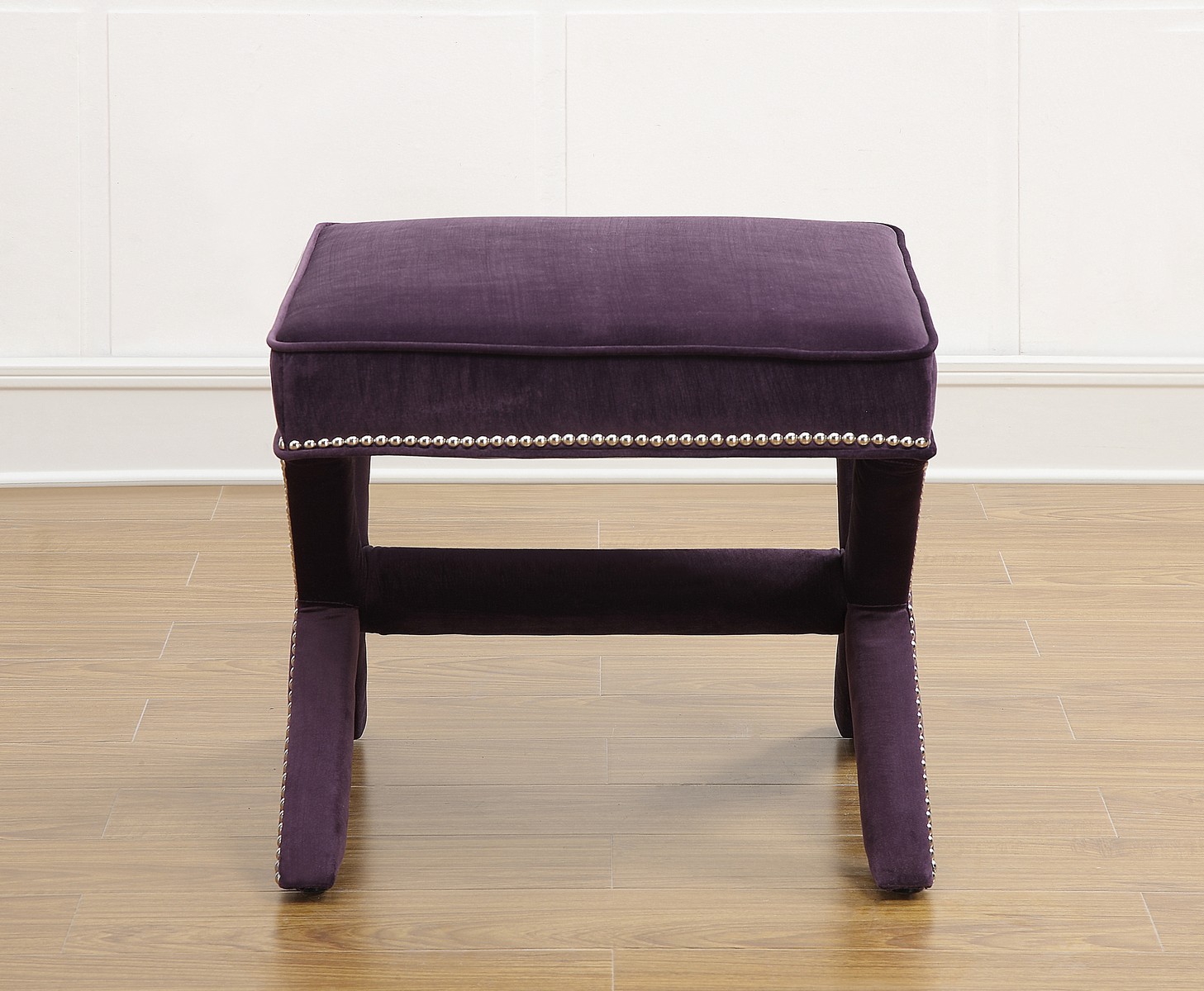 TOV Furniture Reese Purple Velvet Ottoman