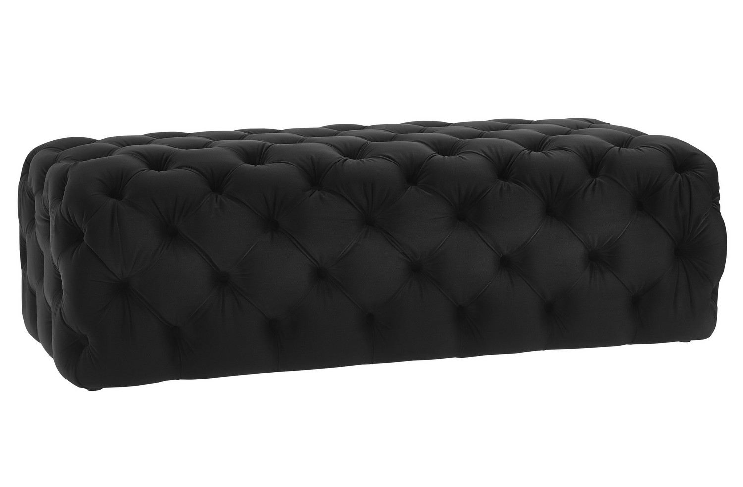 TOV Furniture Kaylee Jumbo Black Velvet Ottoman