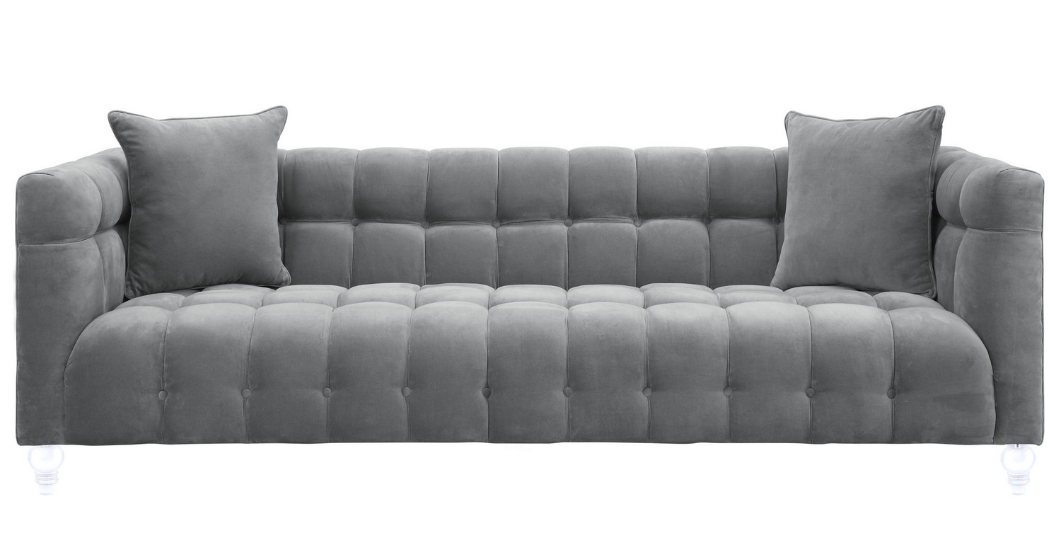 TOV Furniture Bea Grey Velvet Sofa