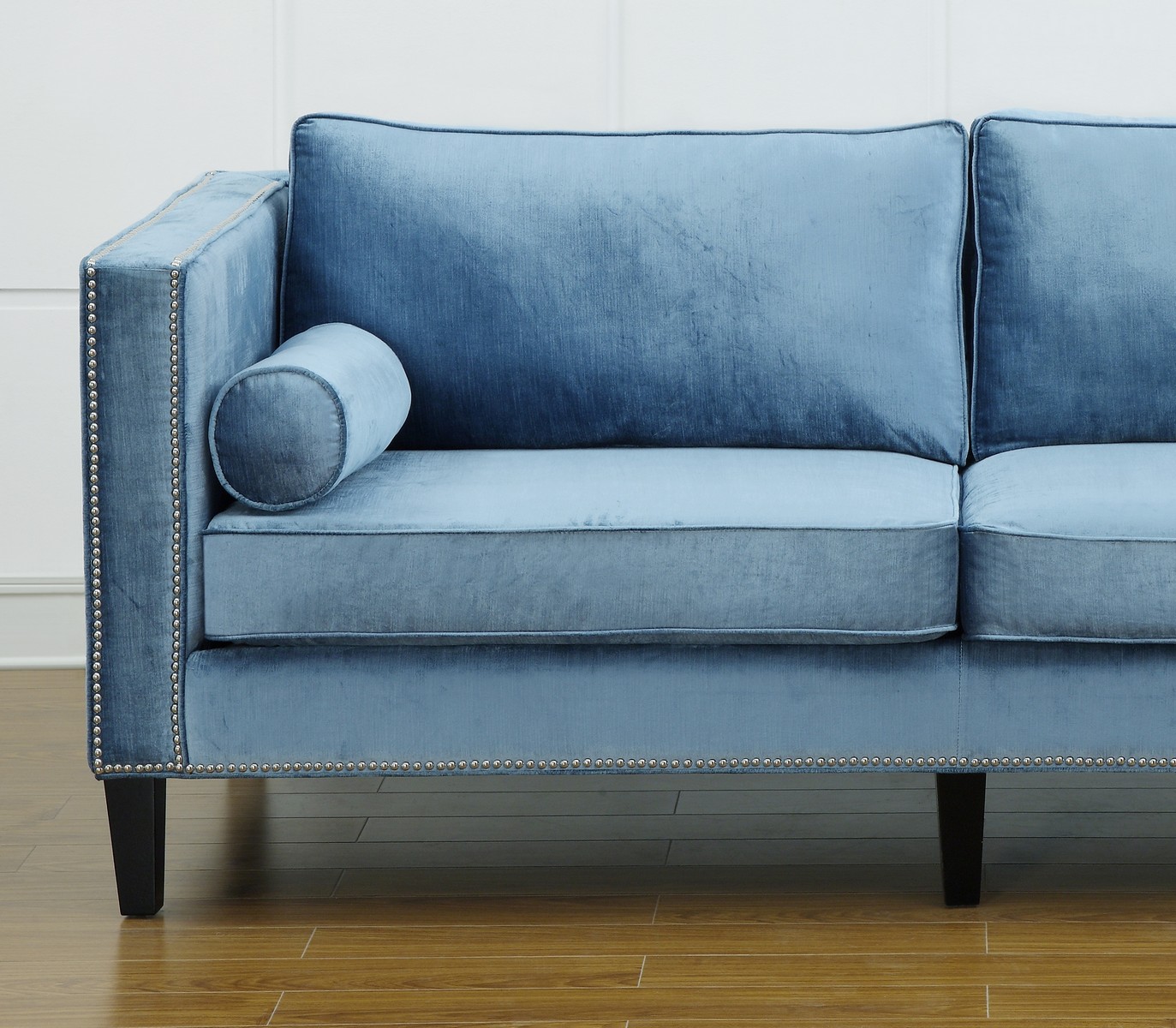 TOV Furniture Cooper Blue Velvet Sofa