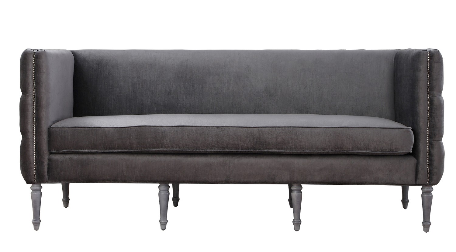 TOV Furniture Bryn Grey Velvet Sofa