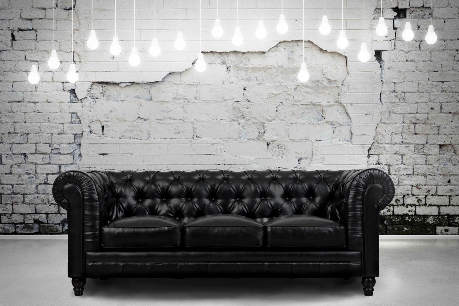 TOV Furniture Zahara Black Leather Sofa