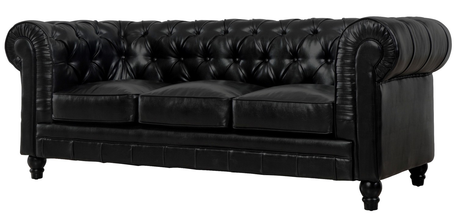 TOV Furniture Zahara Black Leather Sofa