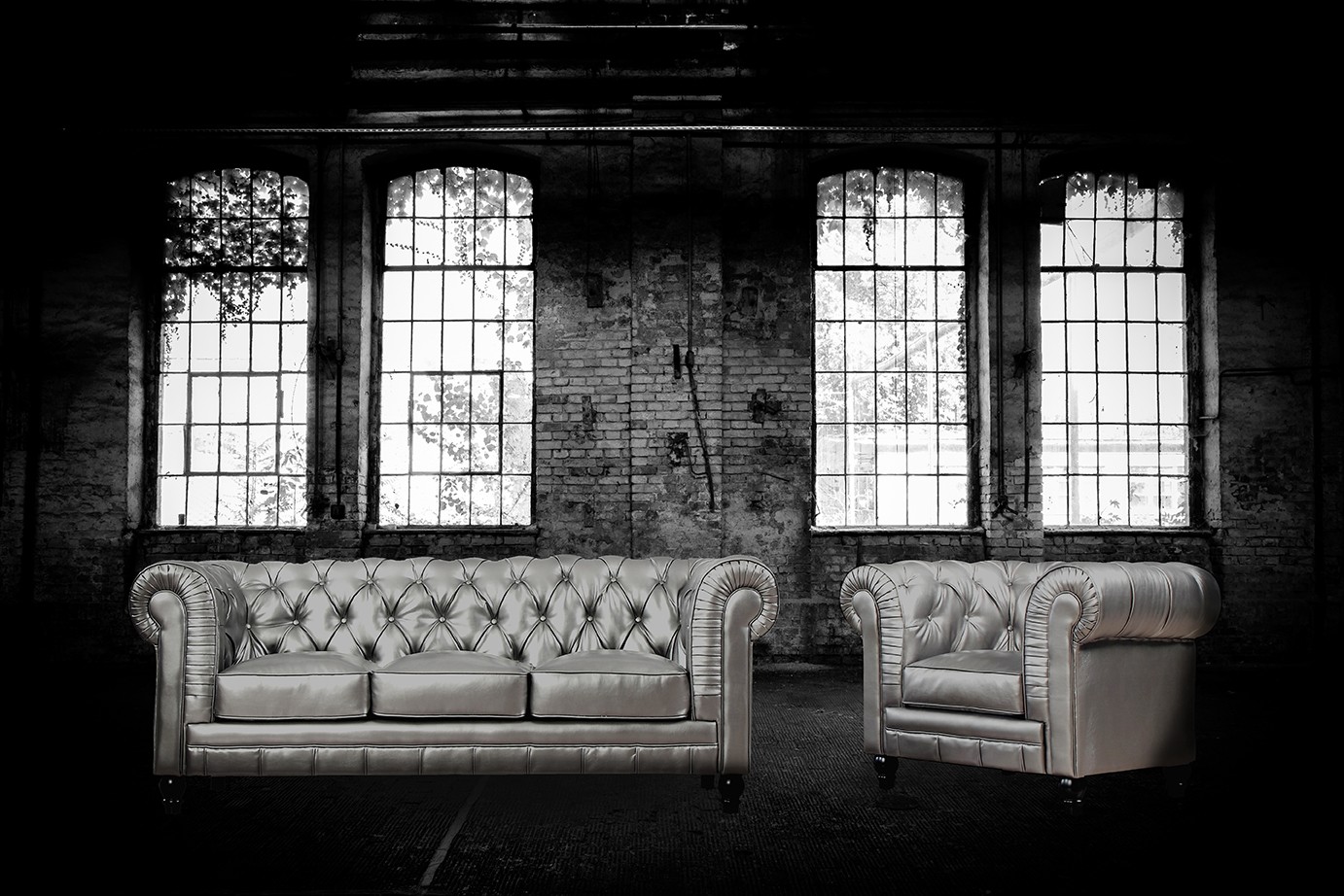 TOV Furniture Zahara Silver Leather Living Room Set