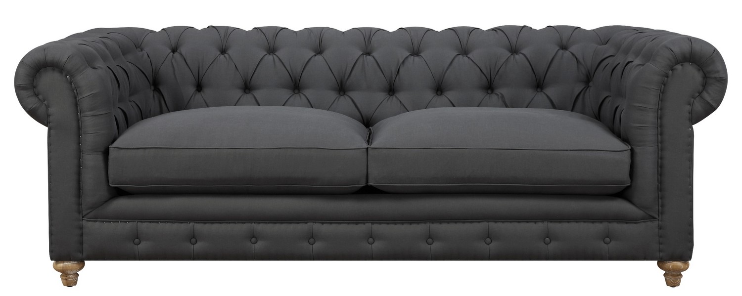 TOV Furniture Oxford Grey Linen Sofa