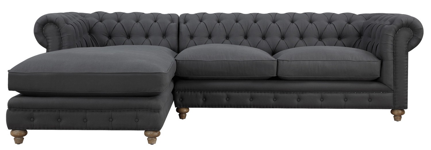 TOV Furniture Oxford Grey Linen LAF Sectional