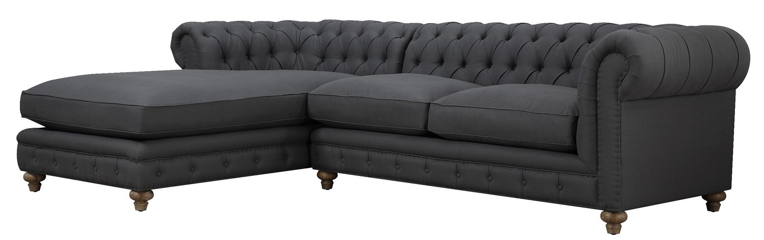 TOV Furniture Oxford Grey Linen LAF Sectional