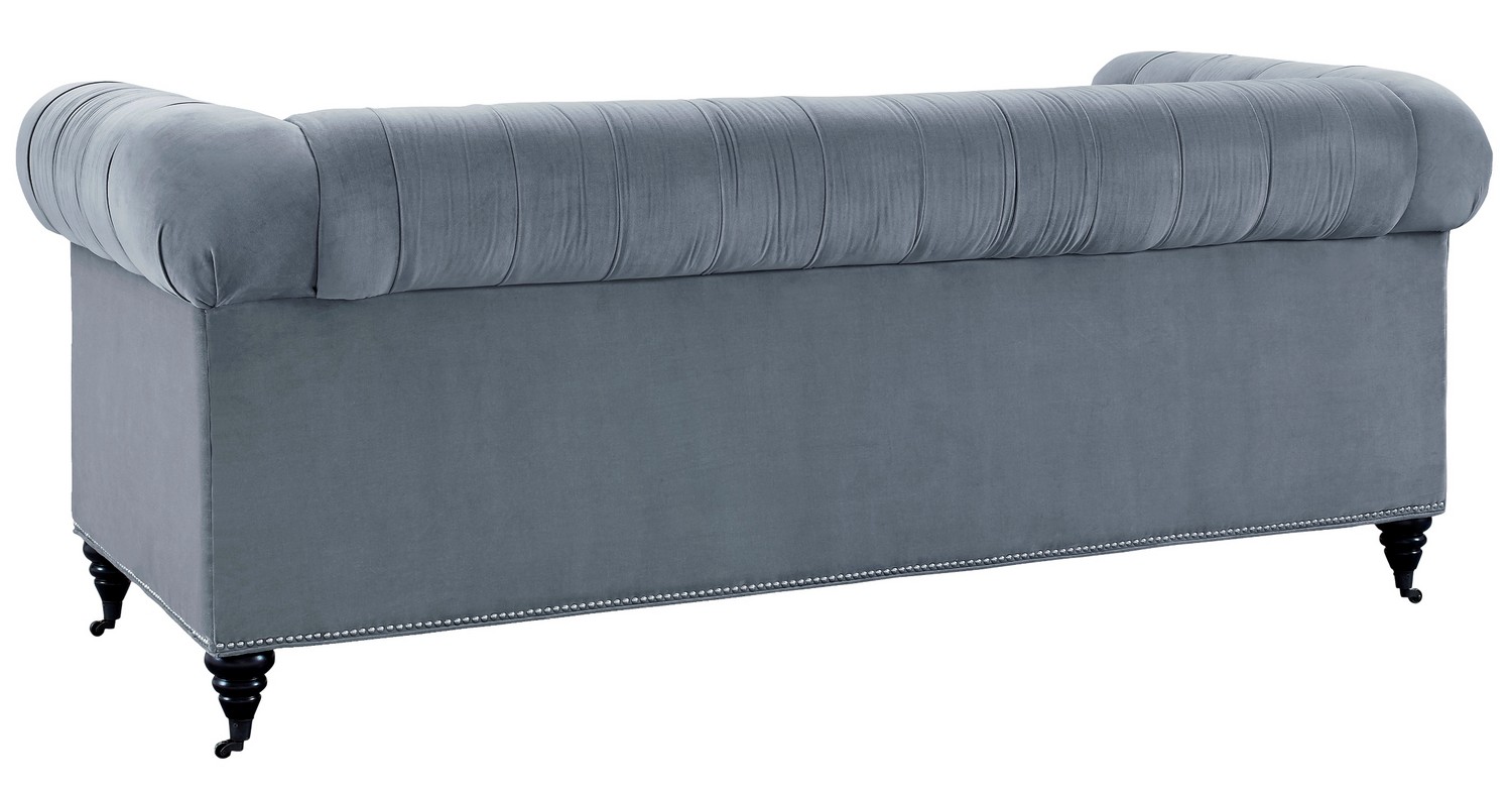 TOV Furniture Hanny Grey Velvet Sofa