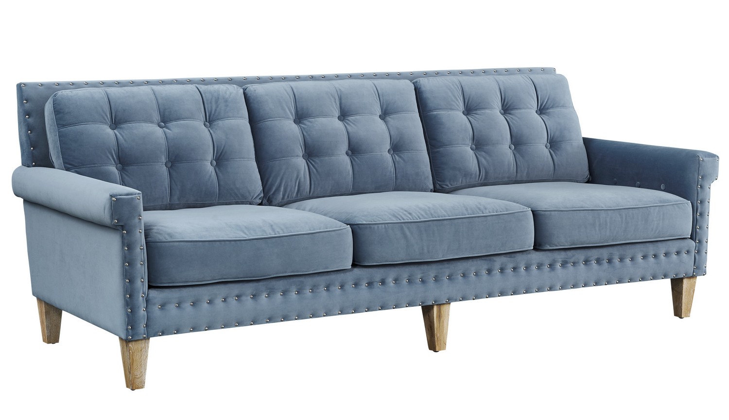 TOV Furniture Jonathan Blue Velvet Sofa