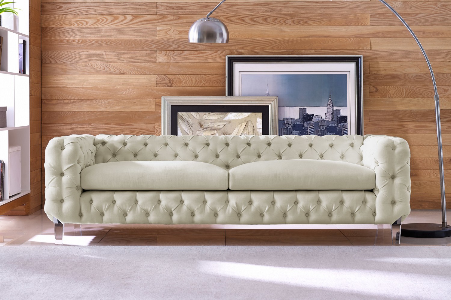 TOV Furniture Celine Beige Linen Sofa