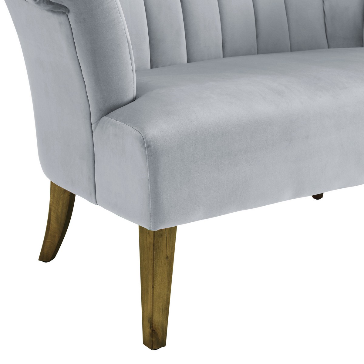 TOV Furniture Iris Grey Velvet Settee