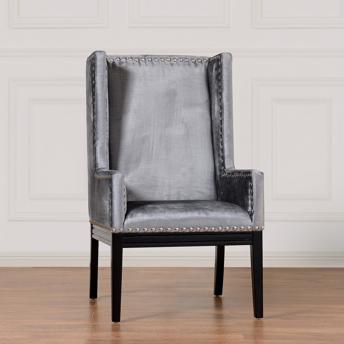 TOV Furniture Tribeca Grey Velvet Chair