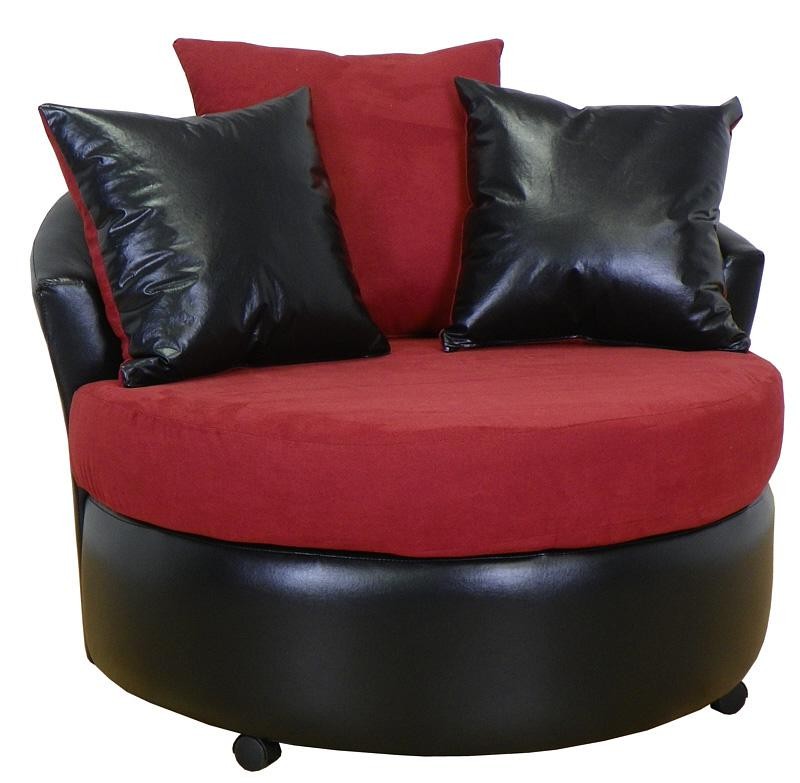 Triad Upholstery Alexa Swivel Chair - Bull Burgendy