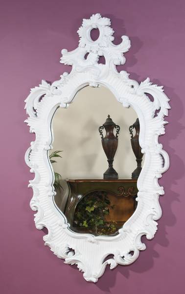 Ultimate Accents Marbella Baroque White Lacquer Mirror