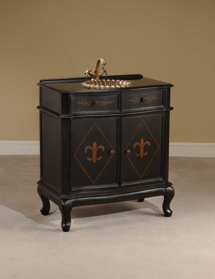 Ultimate Accents Black Fleur de Lis Sink Ultimate Accents Black Fleur de Lis Sink