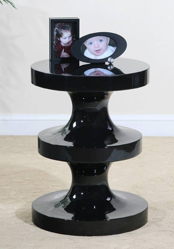 Ultimate Accents Contempo Black Lacquer Screw Table