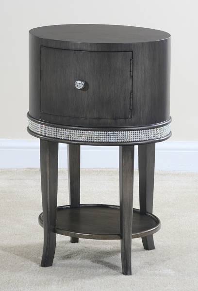 Ultimate Accents Contempo Charcoal Bling End Table