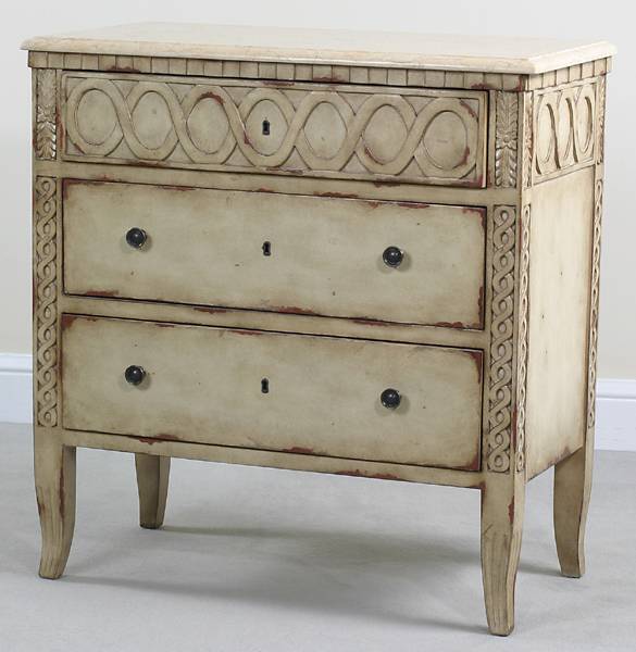 Ultimate Accents Kingston 3 Drawer Marble Top Chest