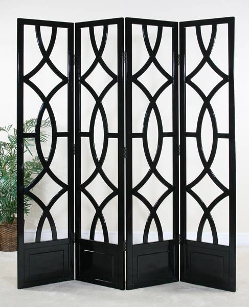 Ultimate Accents Contempo Black Lacquer Open Screen