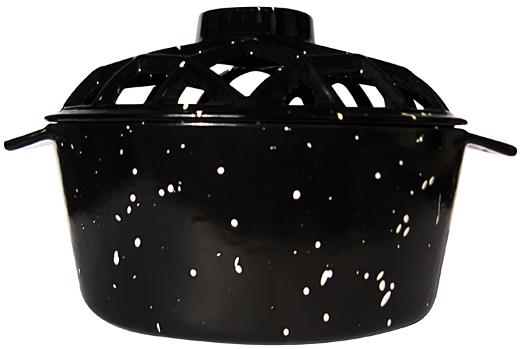 UniFlame Porcelain Coated Lattice Top Steamer - Black - Uniflame