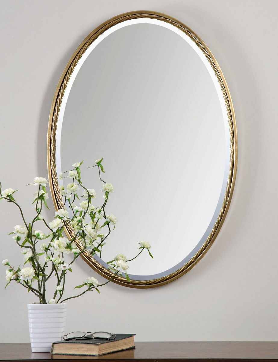 Uttermost Casalina Brass Oval Mirror