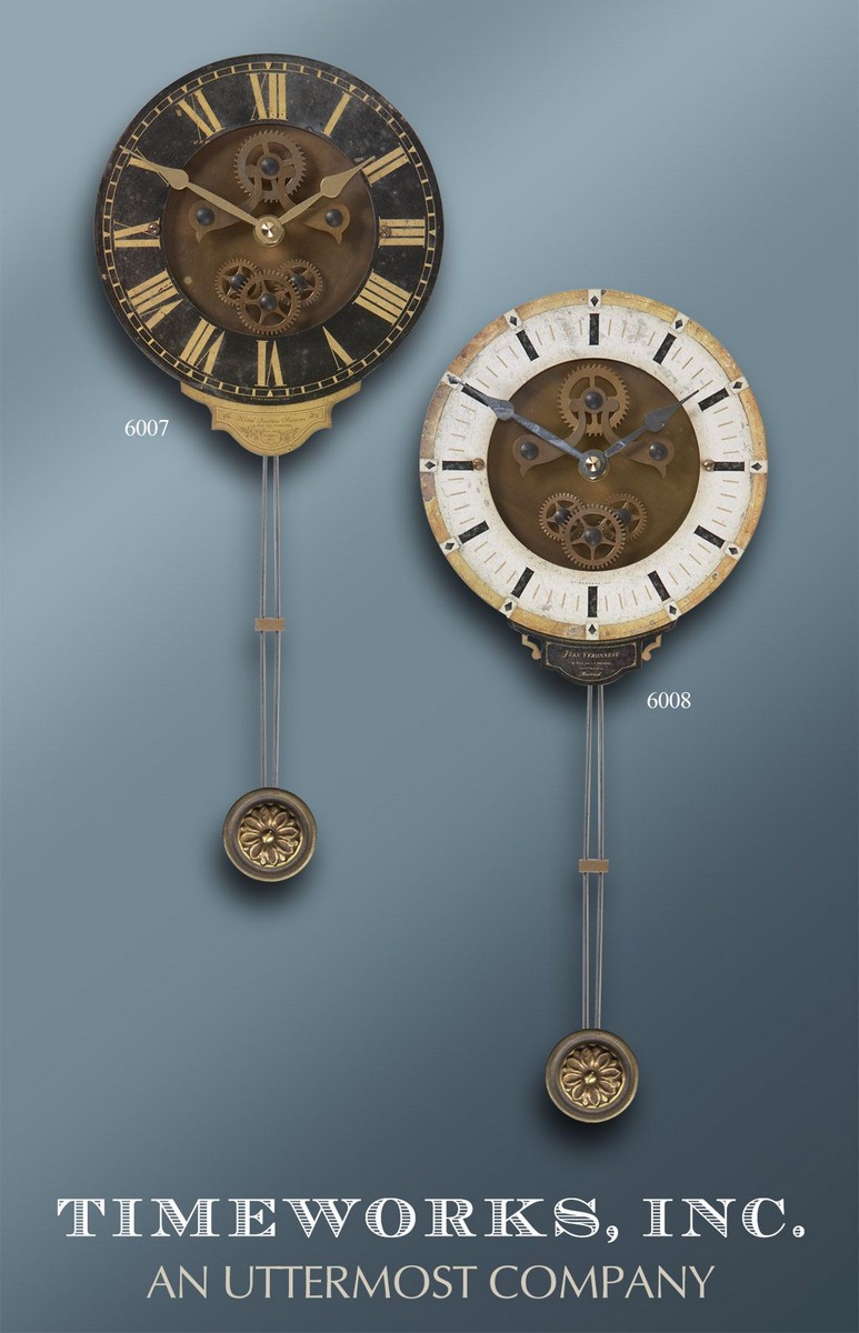 Uttermost Mini Leonardo Black Wall Clock UTTERMOST06007 at