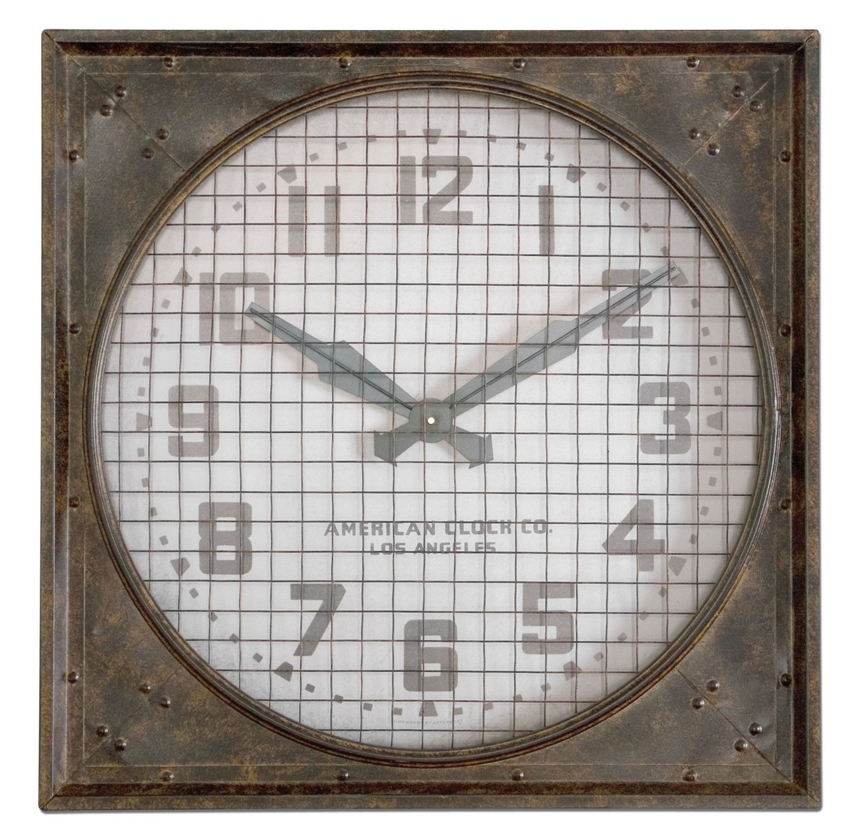 Uttermost Warehouse Wall Clock with Grill