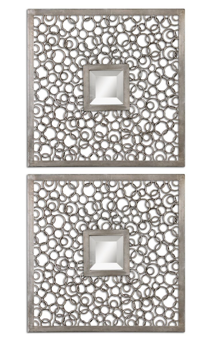 Uttermost Colusa Squares Silver Mirror - Set of 2