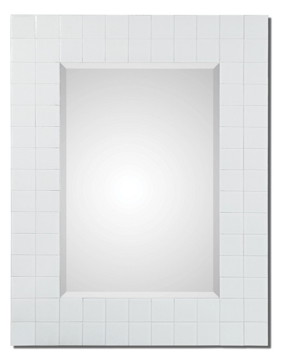 Uttermost Brooks White Mosaic Mirror