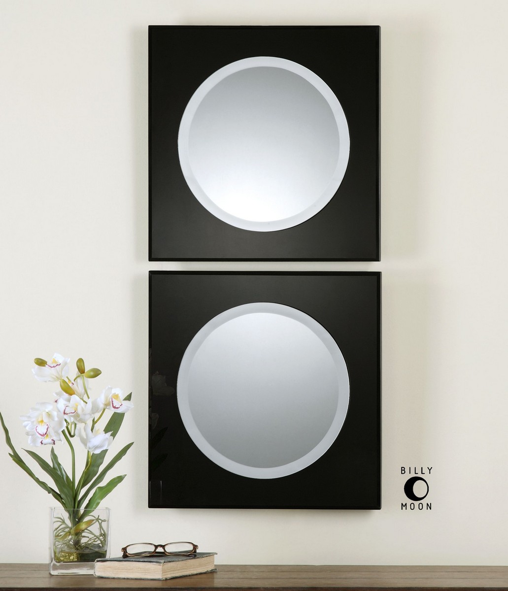 Uttermost Girard Black Square Mirrors - Set of 2