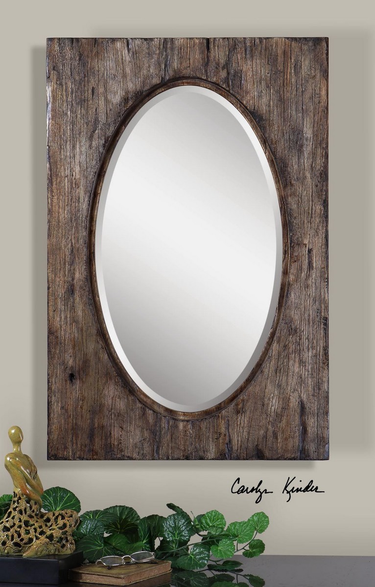 Uttermost Hichcock Distressed Oval Mirror