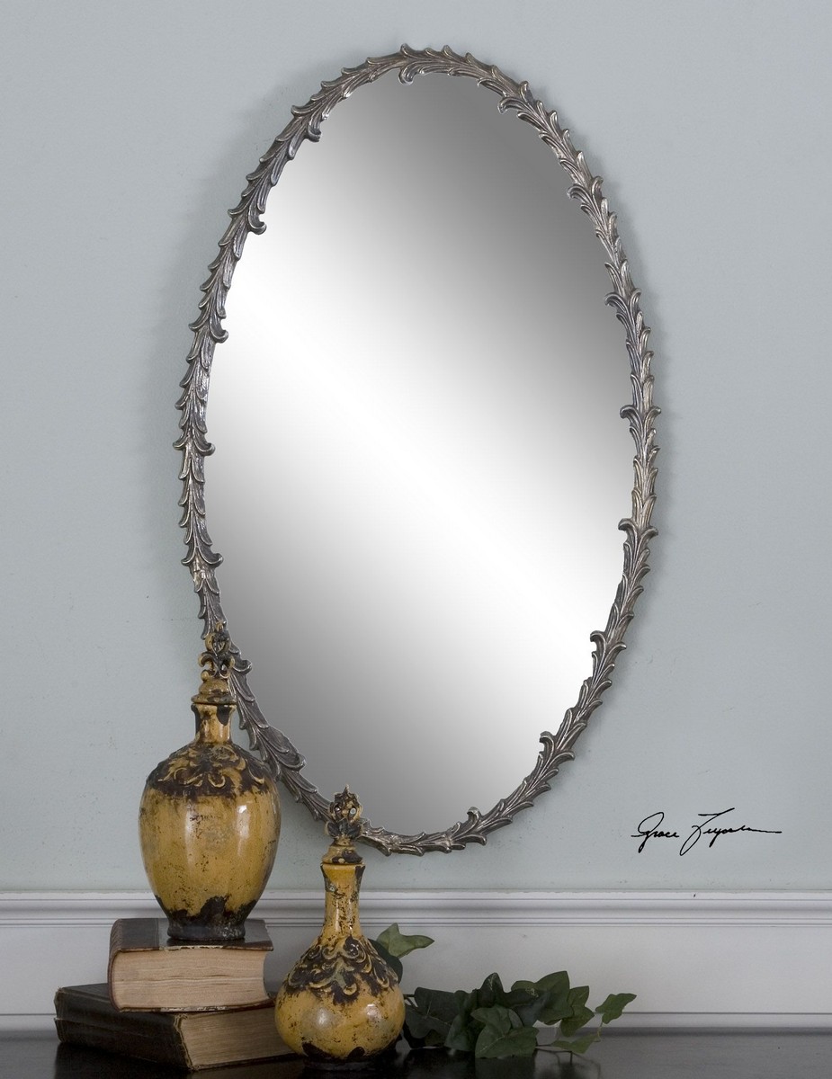 Uttermost Costano Silver Leaf Oval Mirror