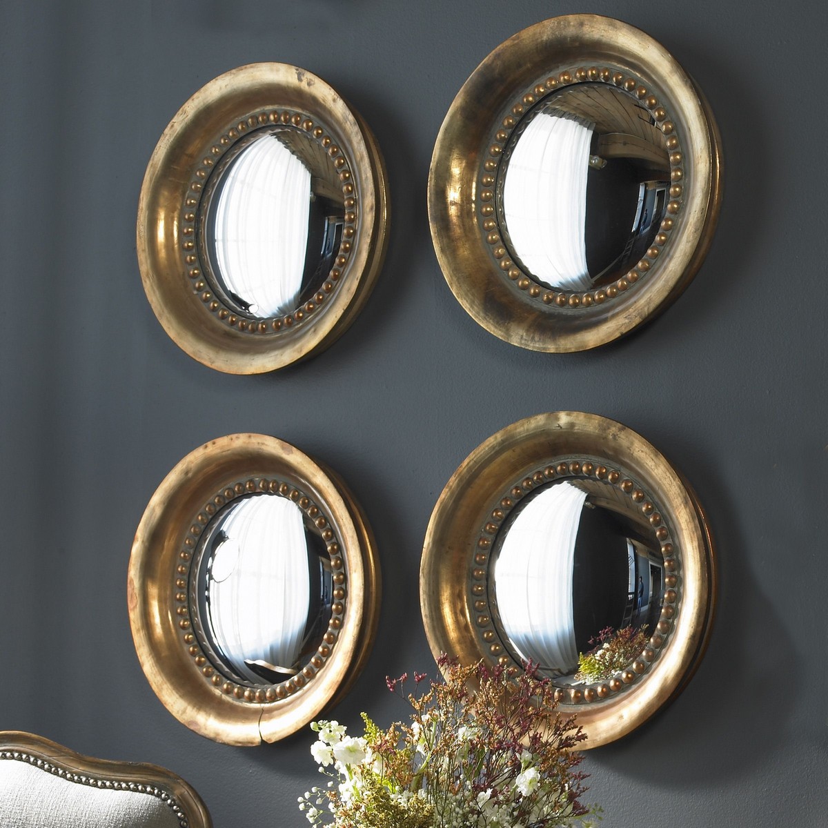 Uttermost Tropea Rounds Wood Mirror - Set of 2