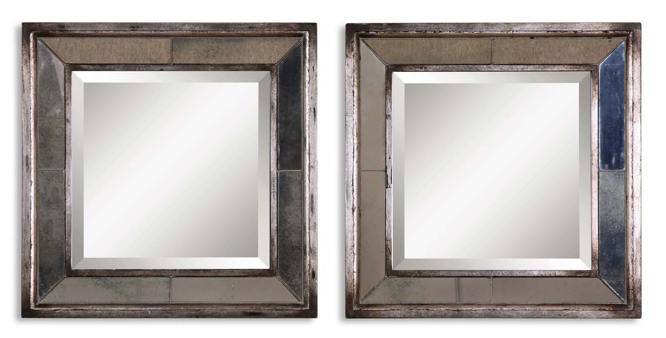 Uttermost Davion Squares Silver Mirror - Set of 2