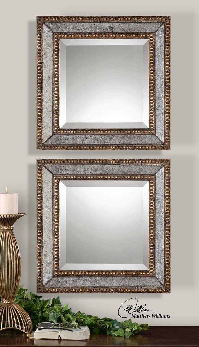 Uttermost Norlina Squares Antique Mirror - Set of 2