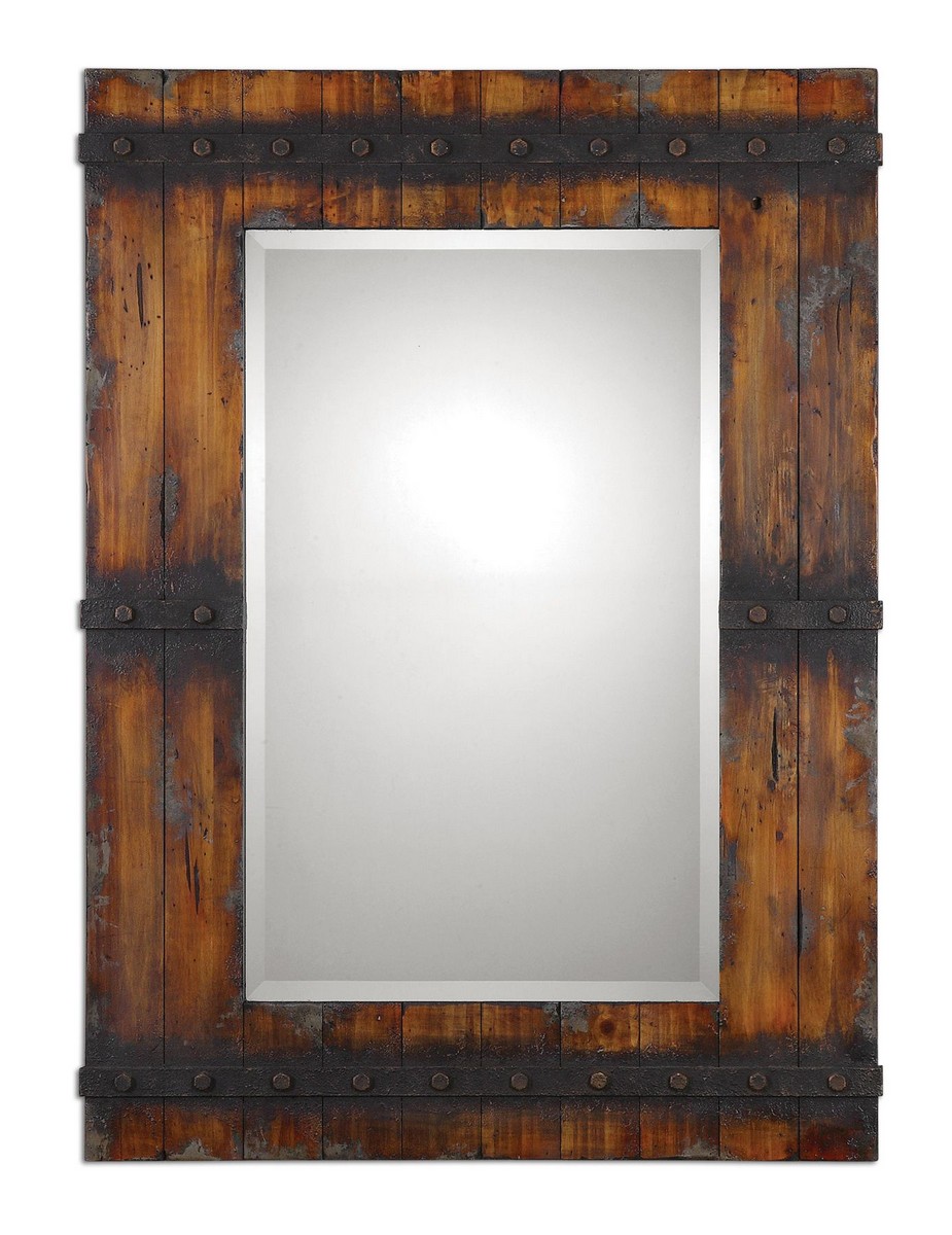 Uttermost Stockley Rustic Mahogany Mirror
