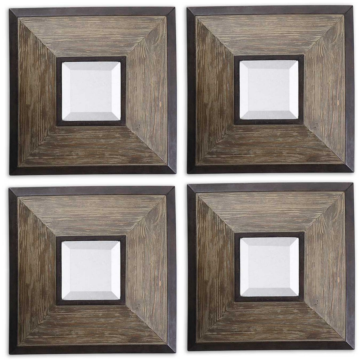 Uttermost Fendrel Squares Wood Mirror - Set of 4