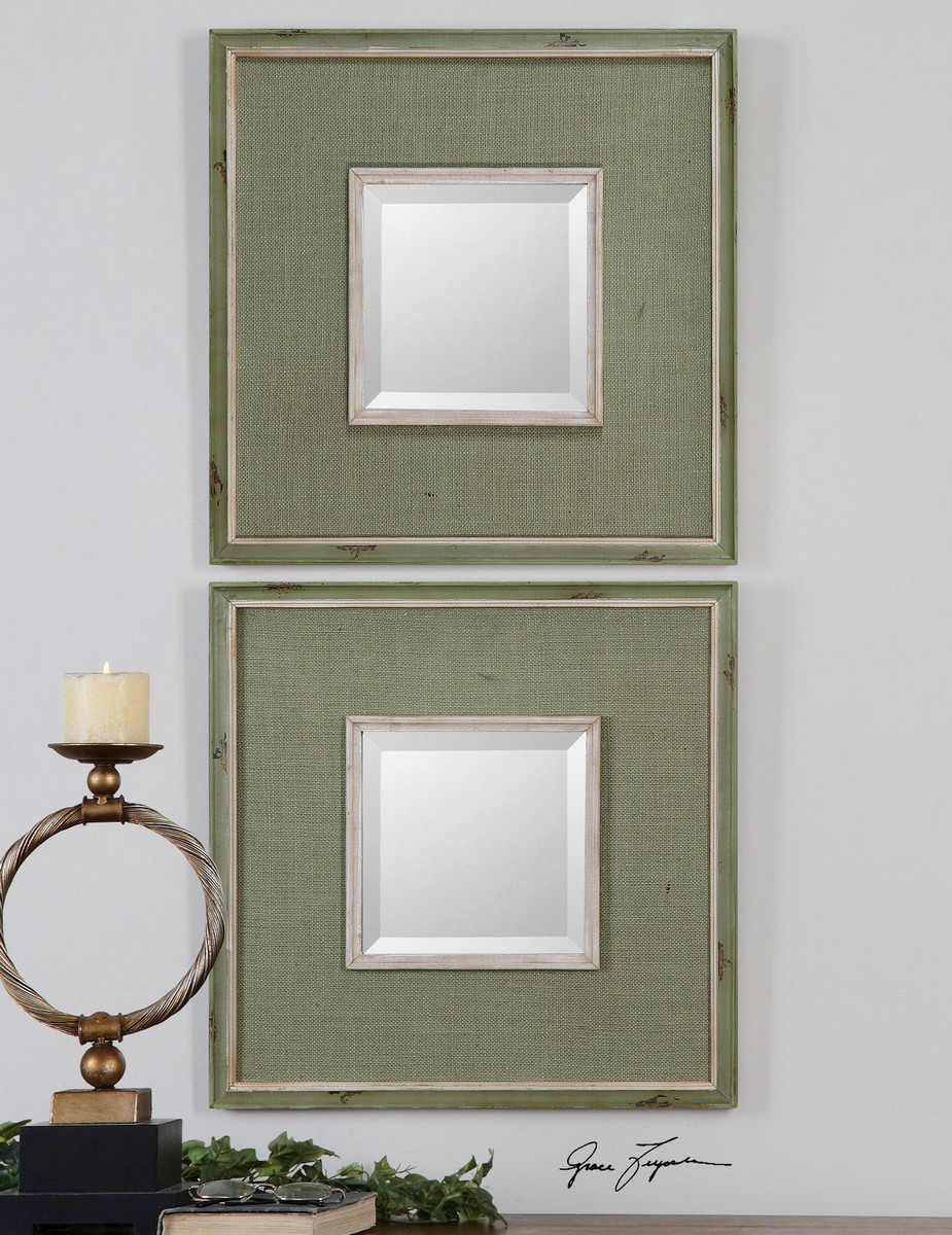 Uttermost Sheridan Green Mirror - Set of 2