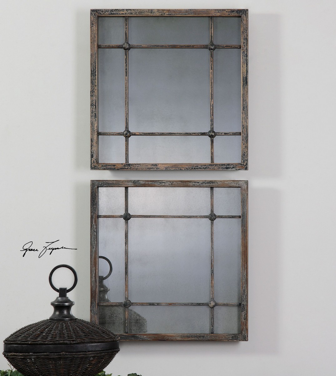 Uttermost Saragano Square Mirrors - Set of 2