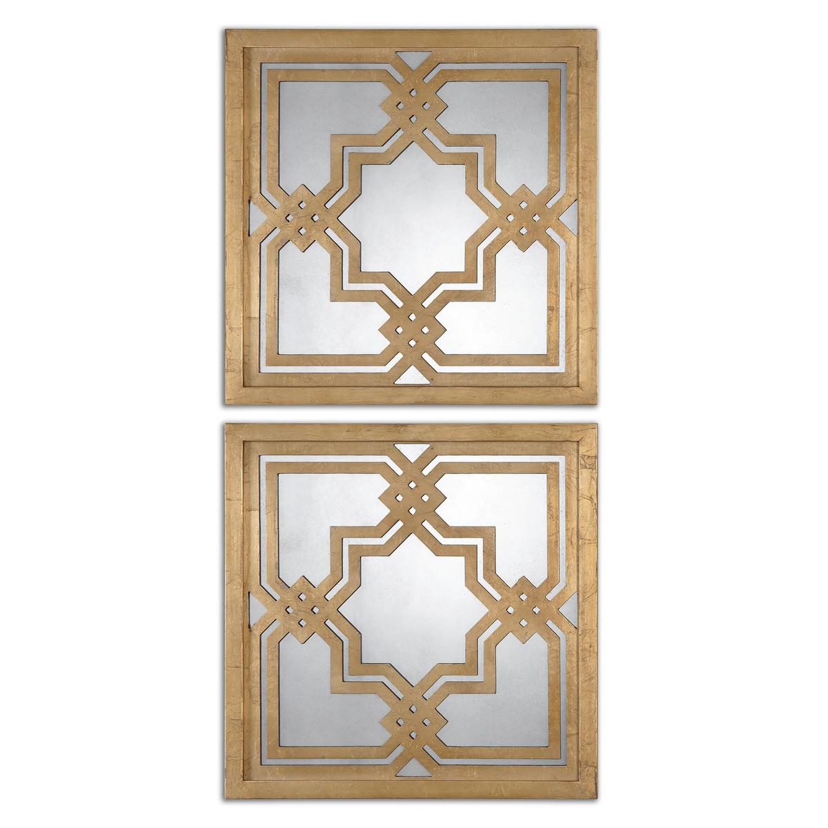 Uttermost Piazzale Gold Square Mirrors - Set of 2