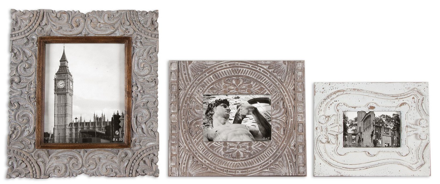 Uttermost Askan Wood Photo Frames - Set of 3