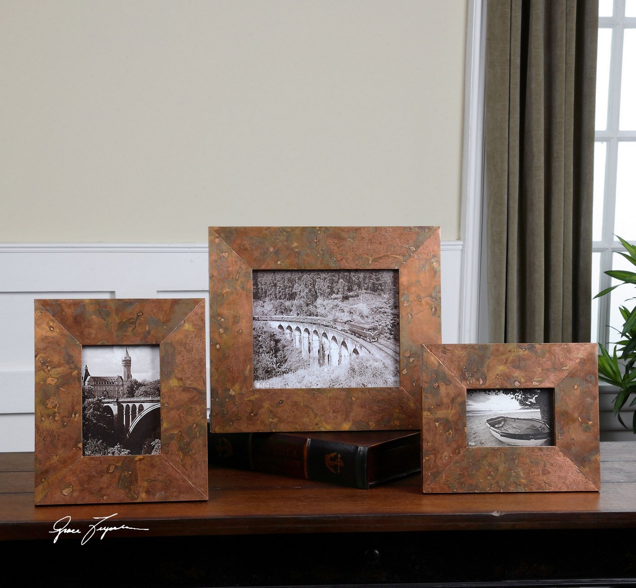 Uttermost Ambrosia Copper Photo Frames - Set of 3