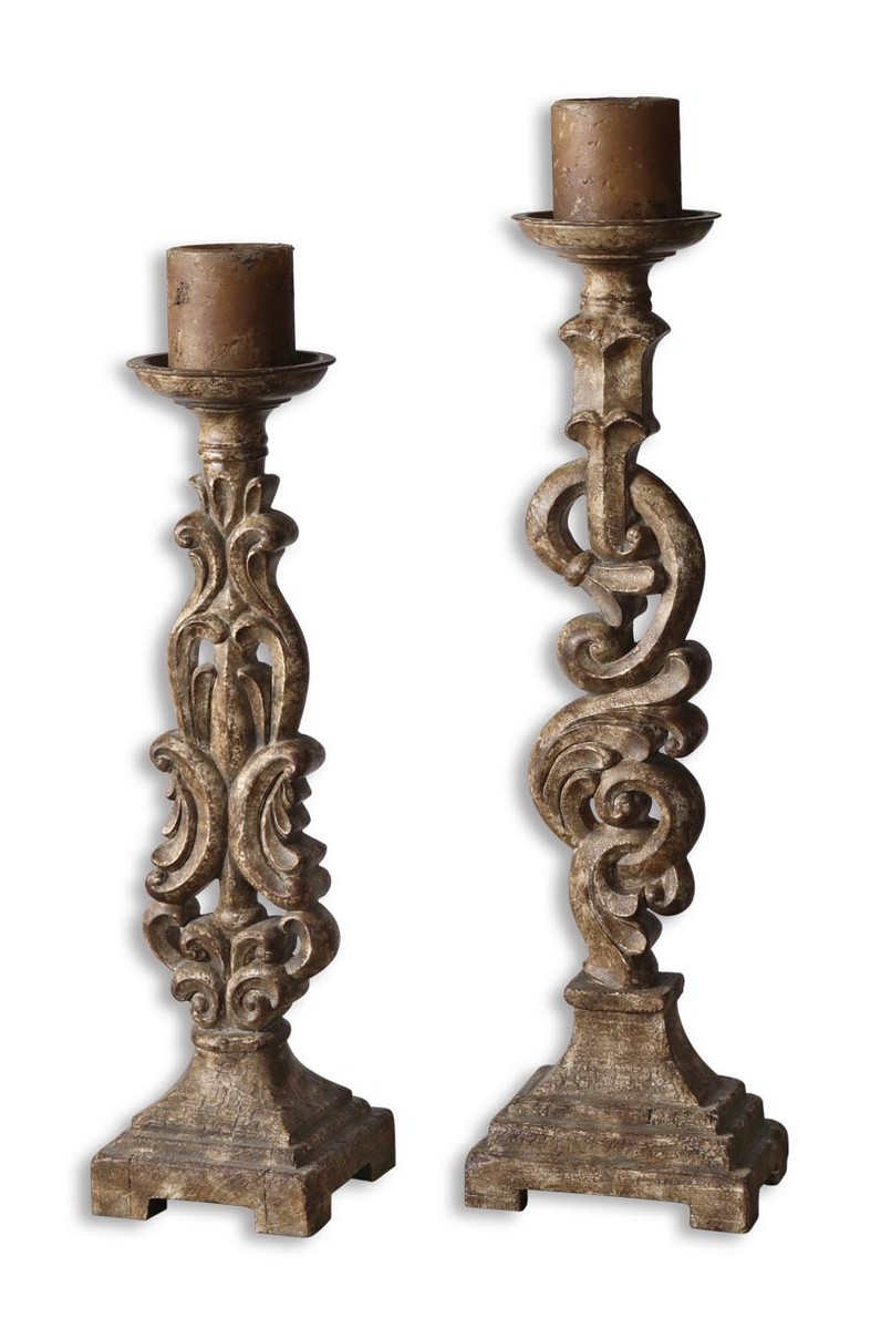Uttermost Gia Antique Candleholders - Set of 2