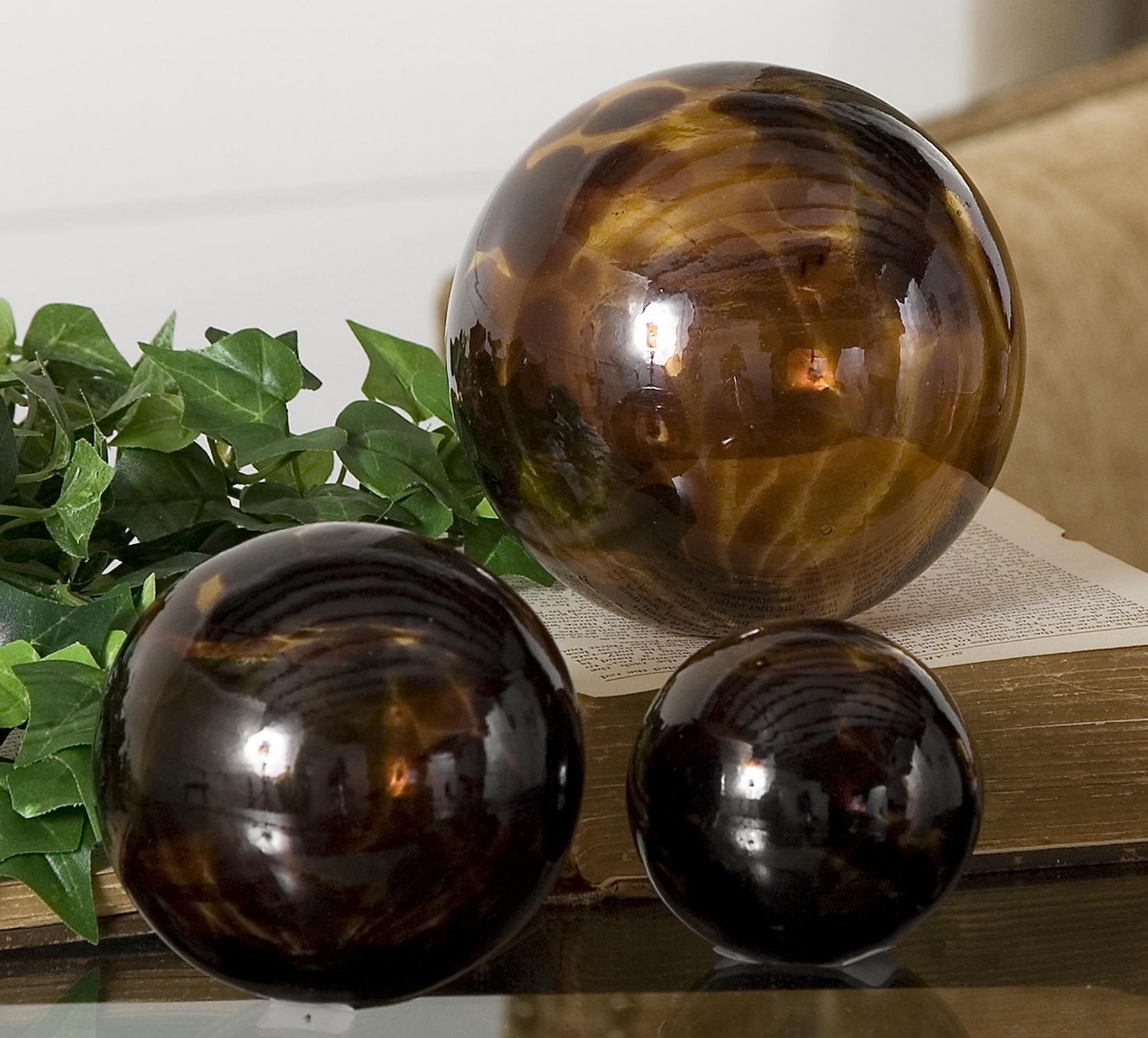 Uttermost Kameko Glass Spheres - Set of 3