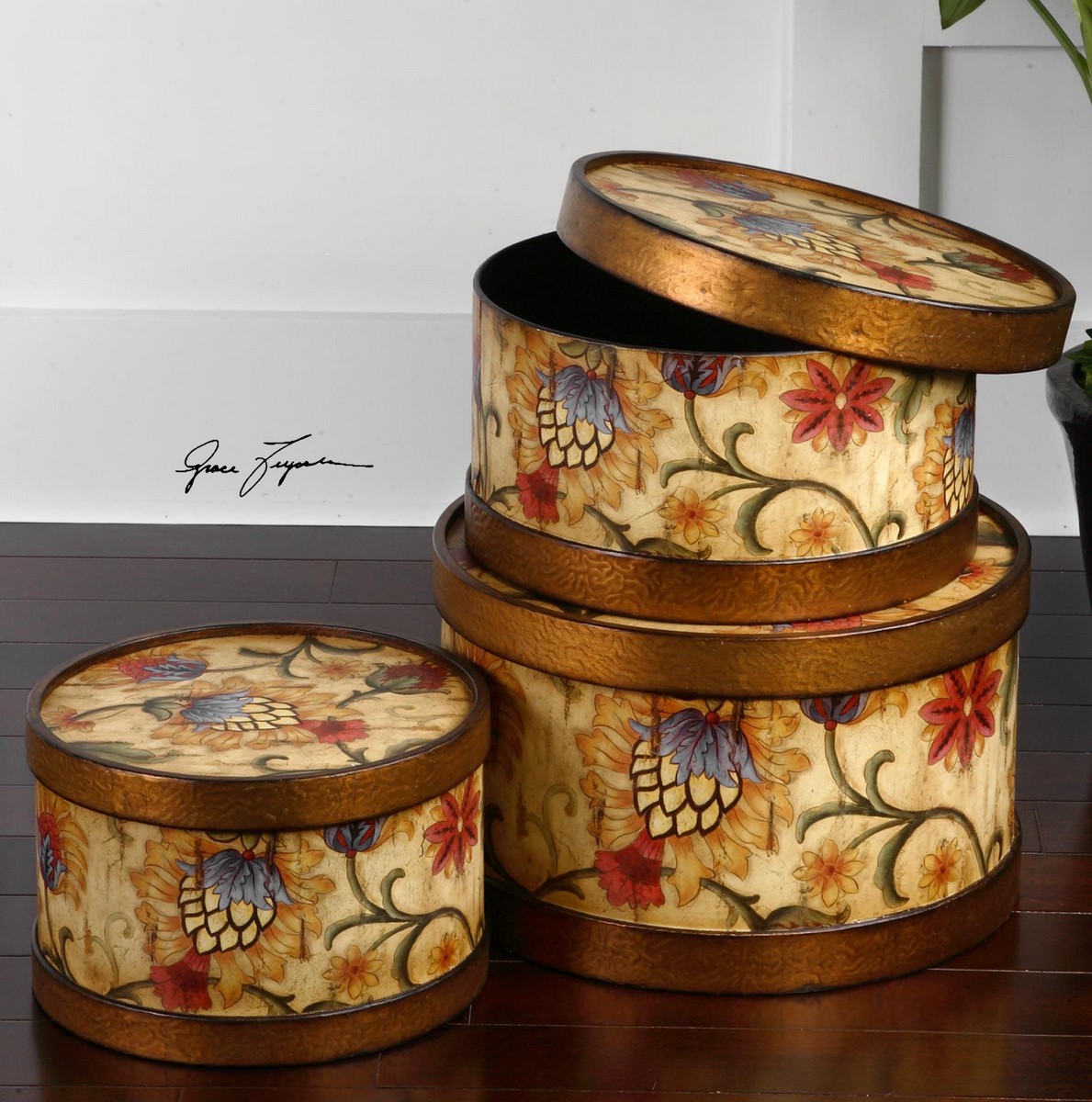 Uttermost Winola Colorful Metal Boxes - Set of 3