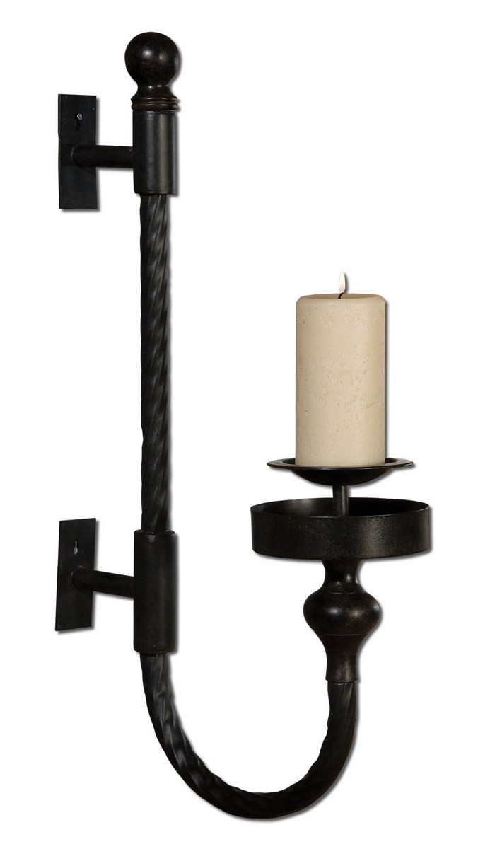 Uttermost Garvin Twist Metal Sconce With Candle
