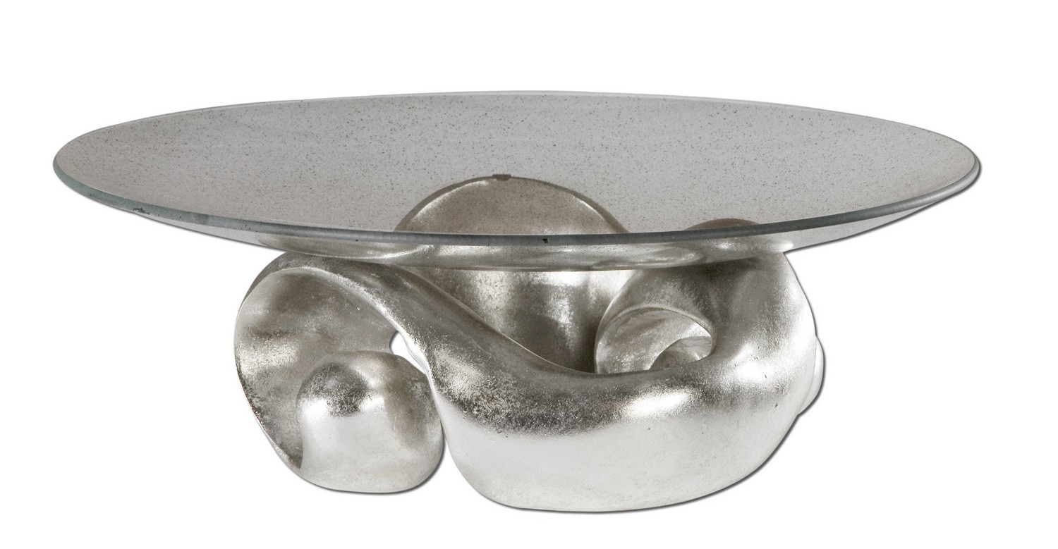 Uttermost Entwined Silver Leaf & Glass Bowl
