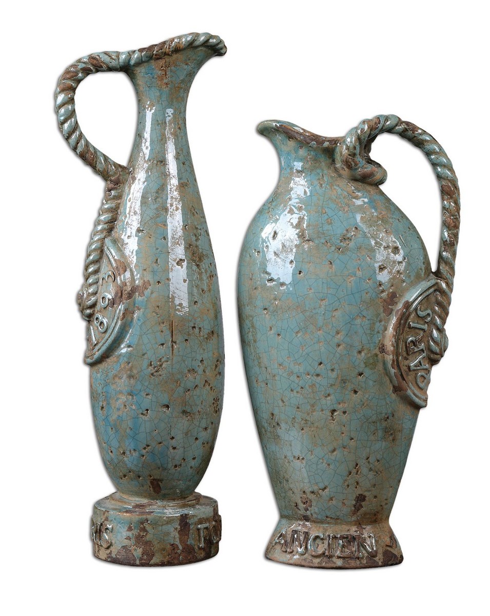 Uttermost Freya Sky Blue Vases - Set of 2