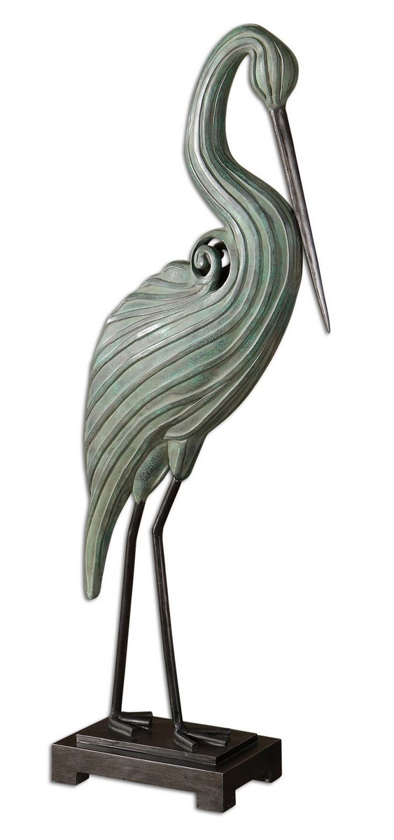Uttermost Keanu Blue-Green Heron Sculpture