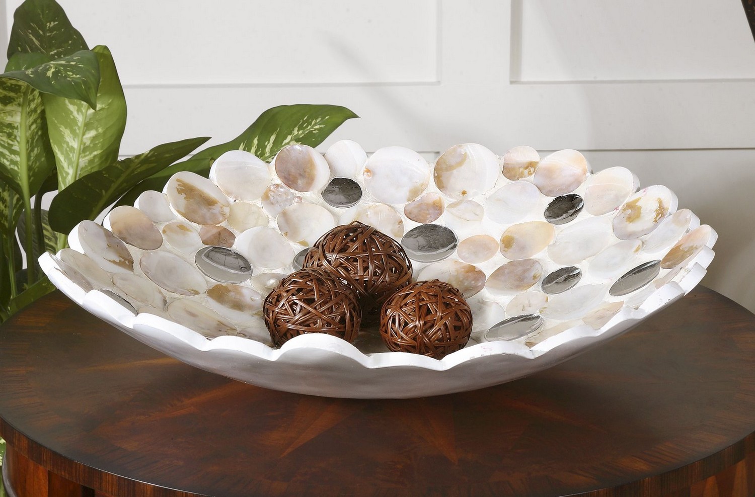 Uttermost Capiz Shell Accented Bowl
